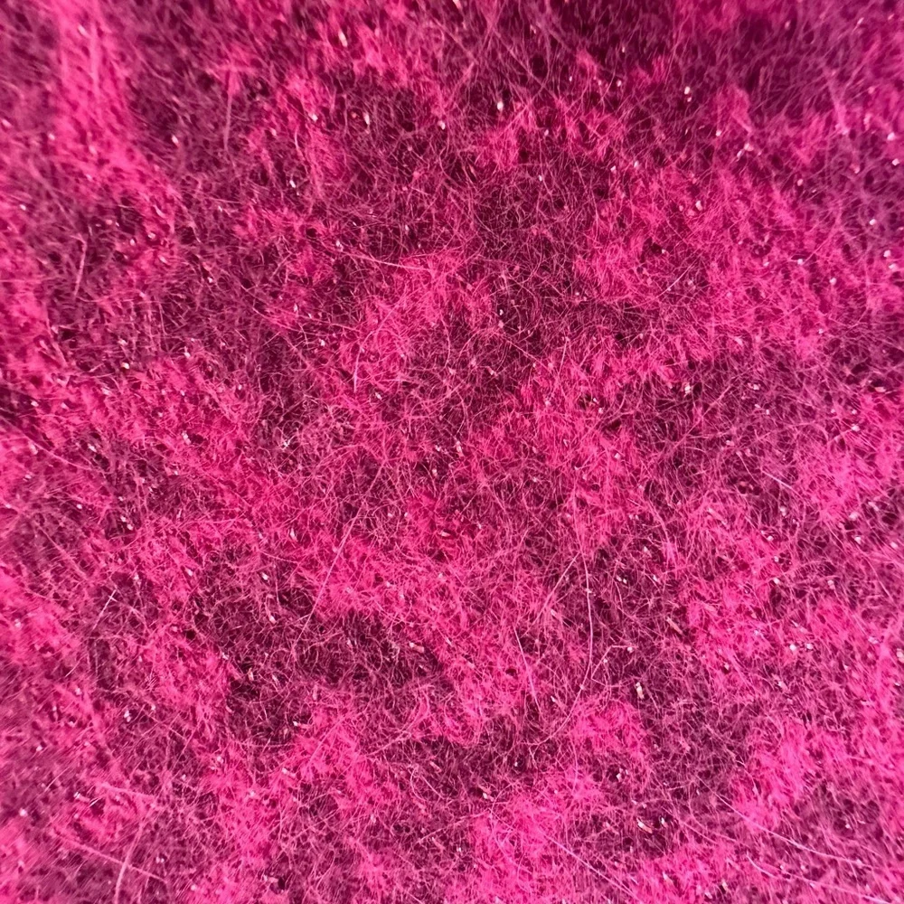Magenta Lambs Wool Angora Sleeveless Turtleneck Sweater Purple Shimmer Size S - Picture 8 of 14